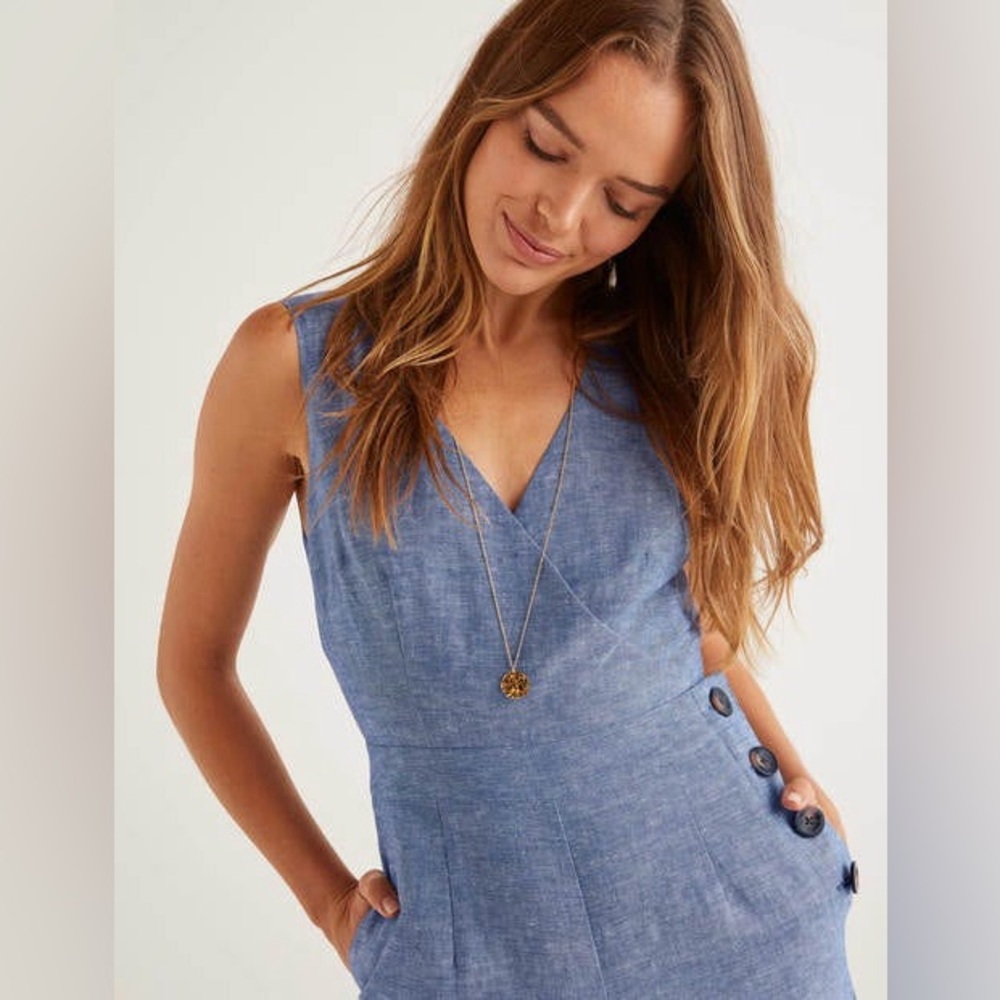 Boden Blue Sleeveless Jumpsuit - Picture 6 of 10